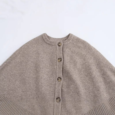 Abrigo Tejido Estilo Capa con Cuello Redondo Multiuso - Image 3