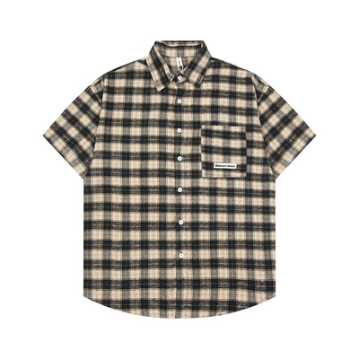 Camisa Suelta a Cuadros de Manga Corta para Hombre - Image 2