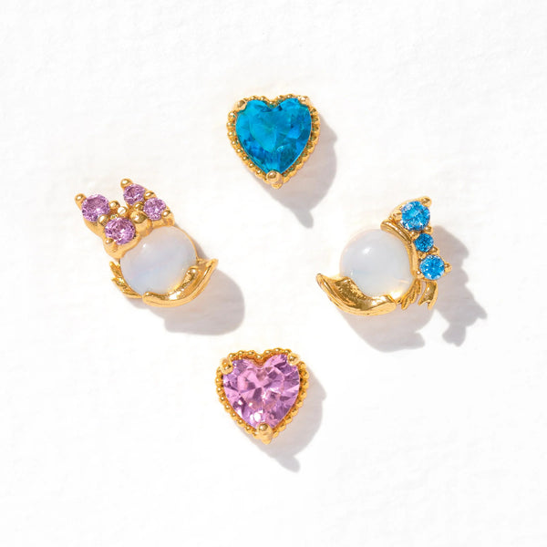 Aretes Diseño Exclusivo Patito Lindo con Corazón de Colores - Image 4