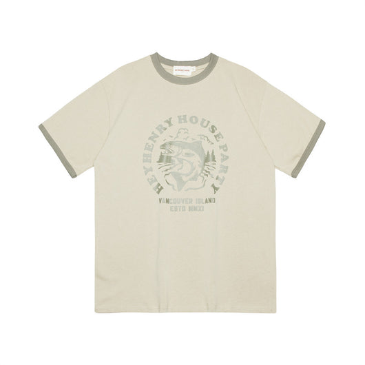Camiseta Estampado Pez Manga Corta para Hombre - Image 13