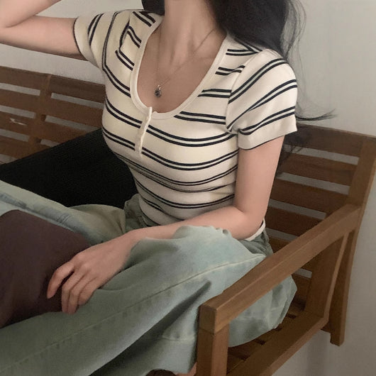Blusa Coreana Elegante Ajustada para Chicas Modernas - Image 4