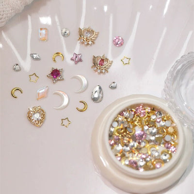Set de Uñas de Diamante con Diseño Love Minimalista para Mujer - Image 2