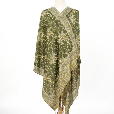 Bufanda Jacquard de Cachemira Suave con Borlas de Cashew - Image 29