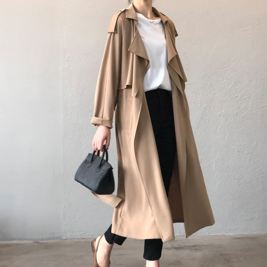 Abrigo Trinchera Largo para Mujer Estilo Británico Retro - Image 13