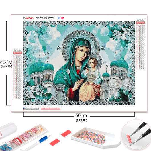 Cuadro de Mosaico de Diamantes 5D Virgen María - Arte Religioso - Image 9