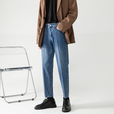 Pantalones Cropped Azul Claro Corte Recto Hombre - Image 21