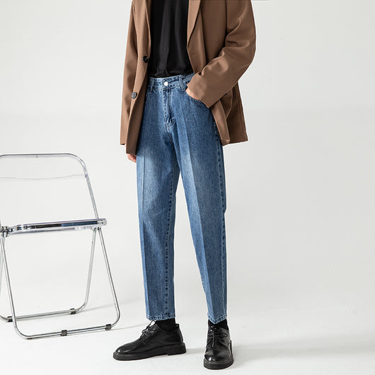 Pantalones Cropped Azul Claro Corte Recto Hombre - Image 21