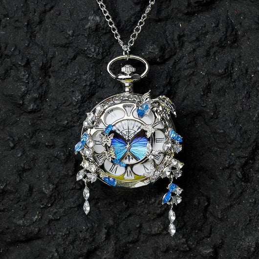 Reloj de Bolsillo Animado Mariposas Turquesa y Verde para Pareja - Edición Graduación - Image 5