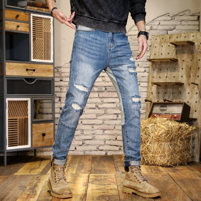 Jeans Slim Fit Rectos con Detalles de Rotos y Contraste de Color - Image 12