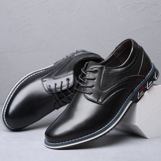 Zapatos Casuales de Cuero Suave con Suela Flexible para Hombre