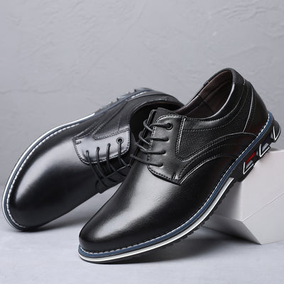 Zapatos Casuales de Cuero Suave con Suela Flexible para Hombre
