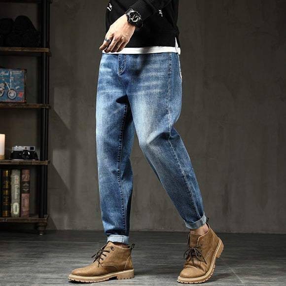 Men's Plus Size Stretch Harem Jeans - Loose and Comfortable Fit