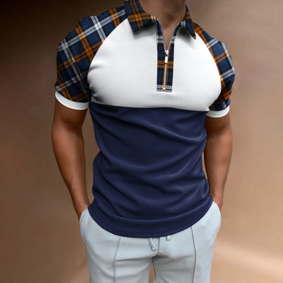 Polo Slim Fit con Estampado Digital de Manga Corta para Hombre