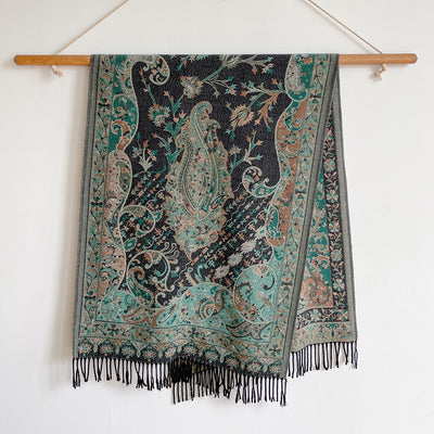 Pashmina Étnica Gruesa con Borlas - Bufanda Térmica Abrigadora - Image 15