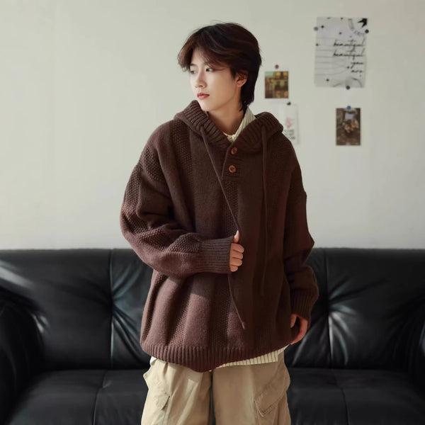 Sudadera Retro Térmica Holgada para Hombre