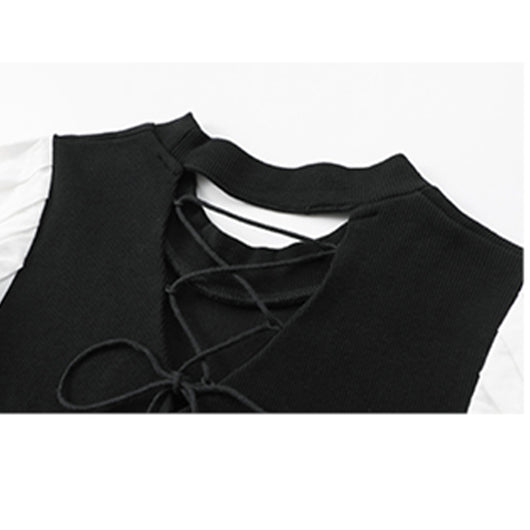 Blusa Tejida Calada con Espalda de Encaje - Image 7