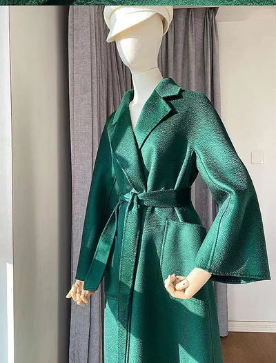 Abrigo Reversible de Cachemira con Efecto Agua para Mujer - Image 11