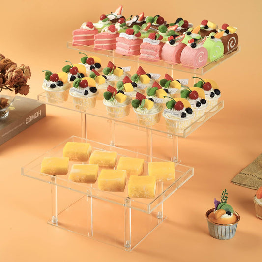 Bandeja de Acrílico Transparente para Mesas de Postres