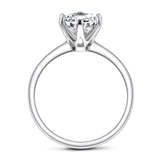 Anillo de Moissanita de 2 Quilates con Seis Puntas, Color D Genuino - Image 3