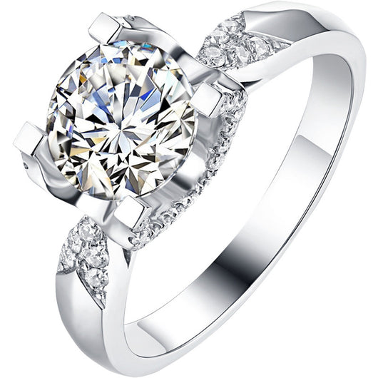 Anillo Cabeza de Toro Moissanita Clásico Cuatro Puntas - Image 4