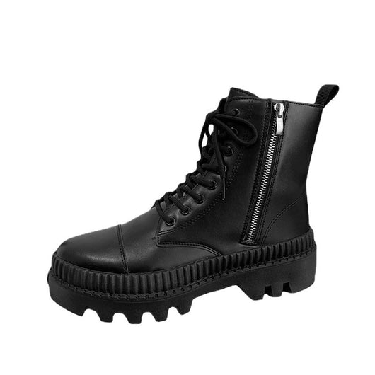 Botas de Cuero para Hombre con Cierre Lateral y Caña Alta - Image 9