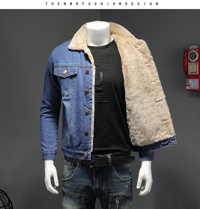 Chaqueta Denim Forrada Gruesa Estilo Japonés para Hombre - Image 13