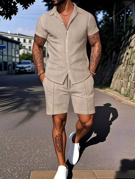 Traje Casual Corto Digital Estilo Europeo y Americano para Hombre - Image 8