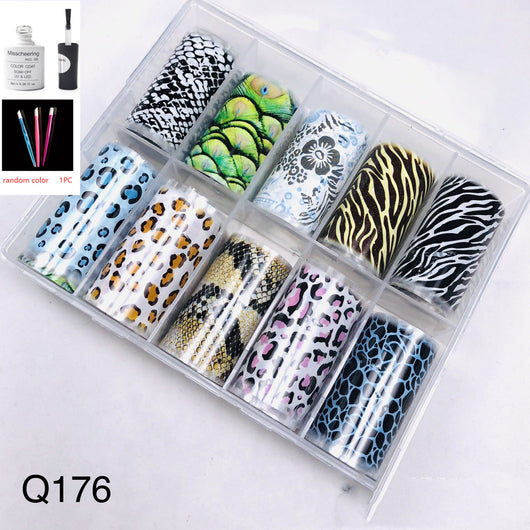 Set de 12 Láminas Decorativas para Uñas - Transferencias Nail Art - Image 96