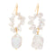 Double Baroque Pearl Clavicle Chain Earrings