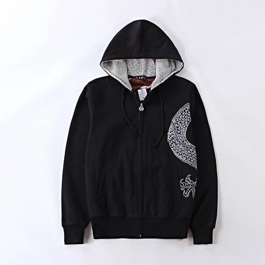 Sudadera Bordada con Diseños Tatuaje - Chaqueta de Algodón Estilo Urbano - Image 13