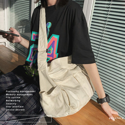 Bolsa Mensajera Canvas Unisex de Gran Capacidad con Múltiples Compartimentos - Image 13