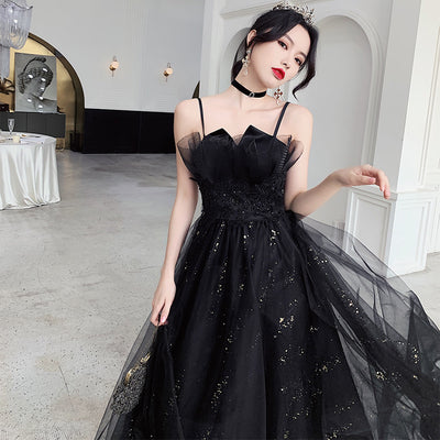 Vestido de Noche Negro Elegante de Diseño Exclusivo - Image 2