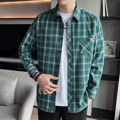 Camisa Casual Cuadros Estilo Hong Kong para Jóvenes - Image 12