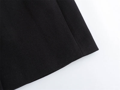 Abrigo de Lana Doble Botonadura Cuello V para Mujer - Negro - Image 16