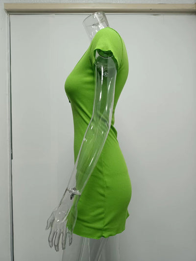 Vestido Corto con Botones de Corte Cadera - Estilo Europeo y Americano - Image 21