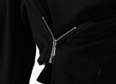 Sudadera Cuello Alto con Cierre Diagonal y Dobladillo Irregular - Image 14