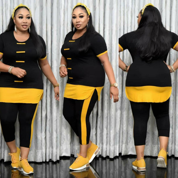 Conjunto Deportivo Dos Piezas: Pantalón Legging y Blusa Cosida para Mujer