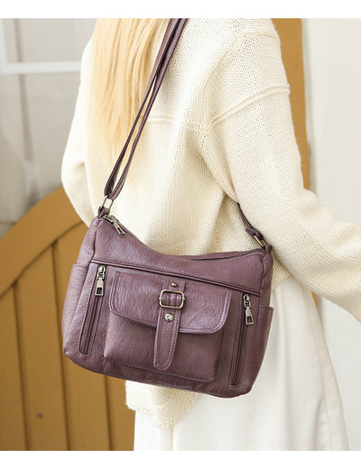 Bolsa Mensajero de Cuero Auténtico Retro Gran Capacidad - Image 17