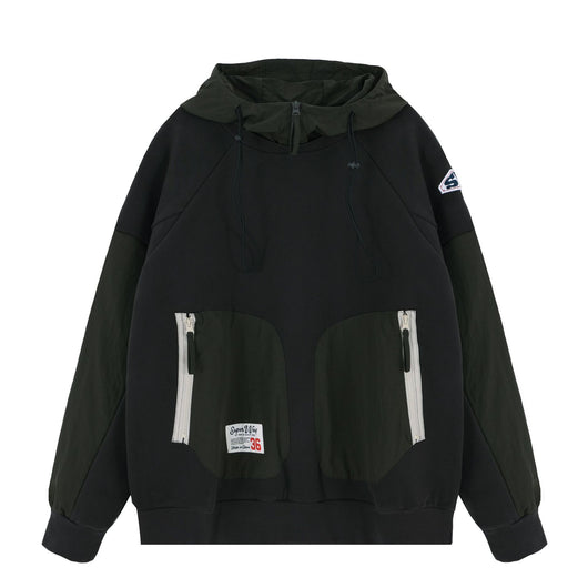 Sudadera Acolchada con Capucha y Bolsillos - Mangas Raglán en Terciopelo - Image 3