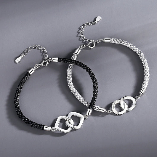 Pulsera de Plata Entrelazada para Parejas - Conexión Infinita - Image 9