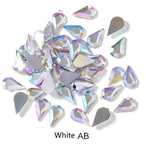Parches de Diamantes para Uñas - Gotas de Agua Acrílicas con Base Plana - Image 2