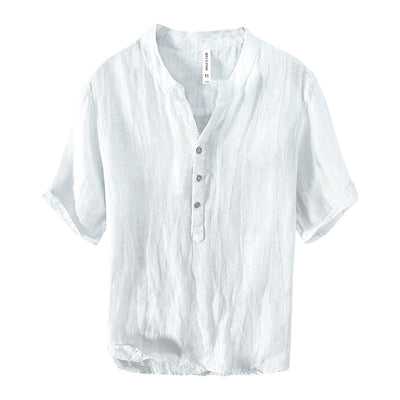 Blusa de Lino Retro Colores Sólidos - Image 5