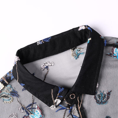 Camisa Floral Manga Corta Transpirable Sin Planchado Hombre - Image 5