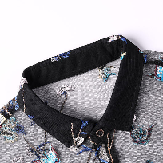 Camisa Floral Manga Corta Transpirable Sin Planchado Hombre - Image 5
