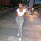 Pantalones Casuales Mujer con Ojales Laterales