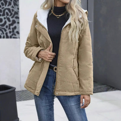 Abrigo de Invierno con Forro Polar y Capucha - Estilo Preppy Elegante para Mujer - Image 4