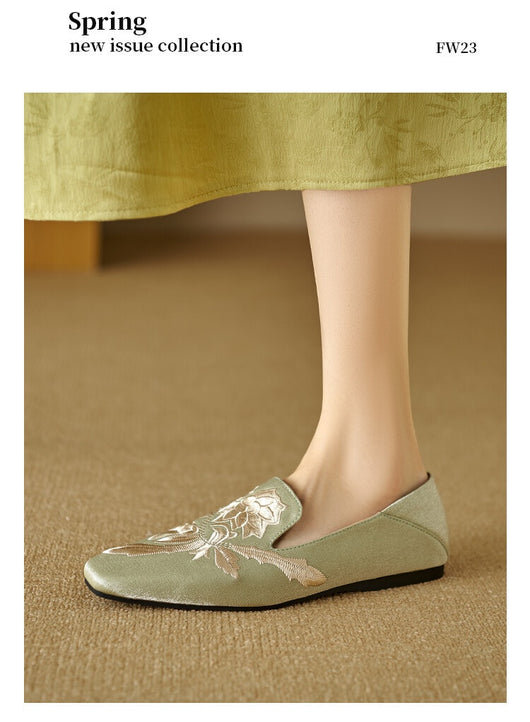Zapatos Planos Bordados de Corte Bajo con Suela Suave para Mujer - Image 8