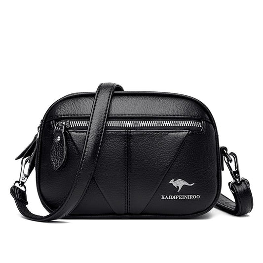 Bolso Bandolera Redondo de Cuero Genuino - Versátil y Elegante - Image 2