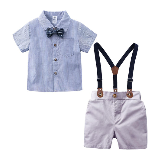 Conjunto de Overol a Rayas para Niños - Tres Piezas