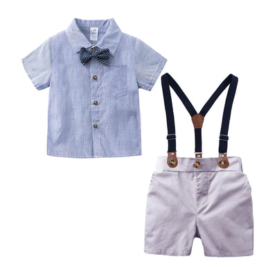 Conjunto de Overol a Rayas para Niños - Tres Piezas